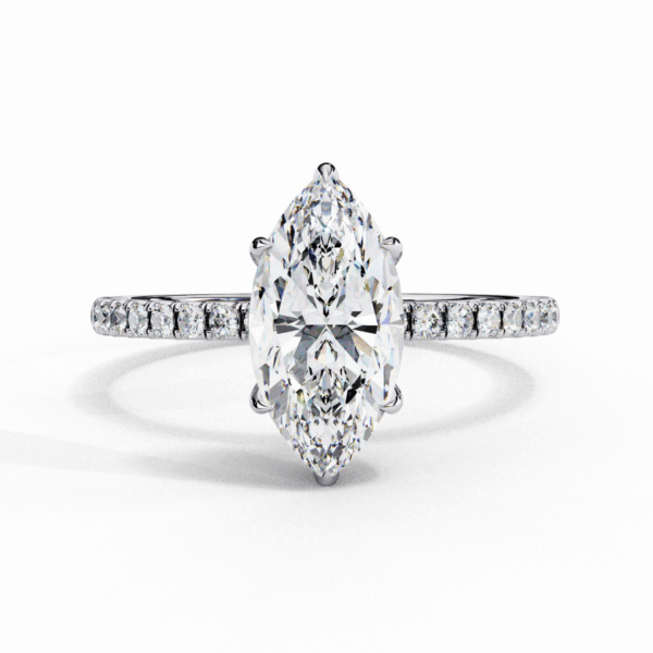 1.75 Carat Marquise Timeless Solitaire Ring in Hidden Halo Setting