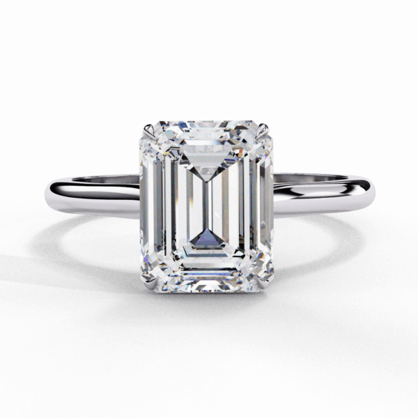 2.5 Carat Emerald Effortless Solitaire Ring in Four Prong Setting