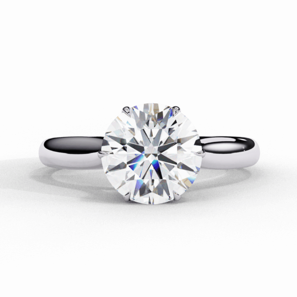 2 Carat Round Effortless Solitaire Ring in Four Prong Setting