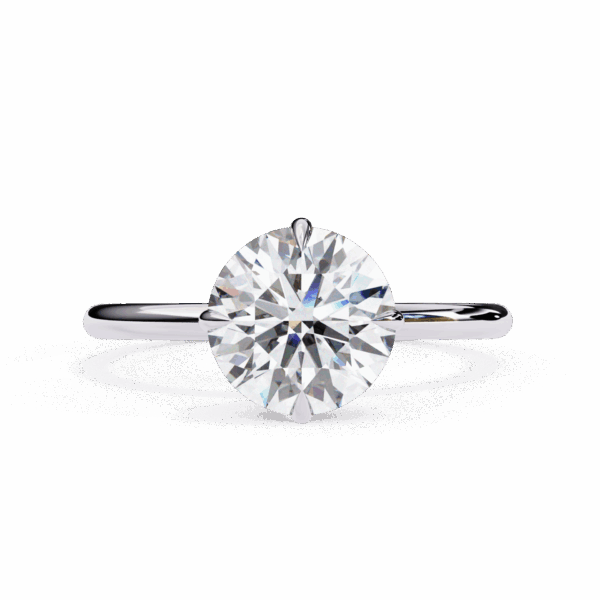 2 Carat Round Effortless Solitaire Ring in Four Prong Setting