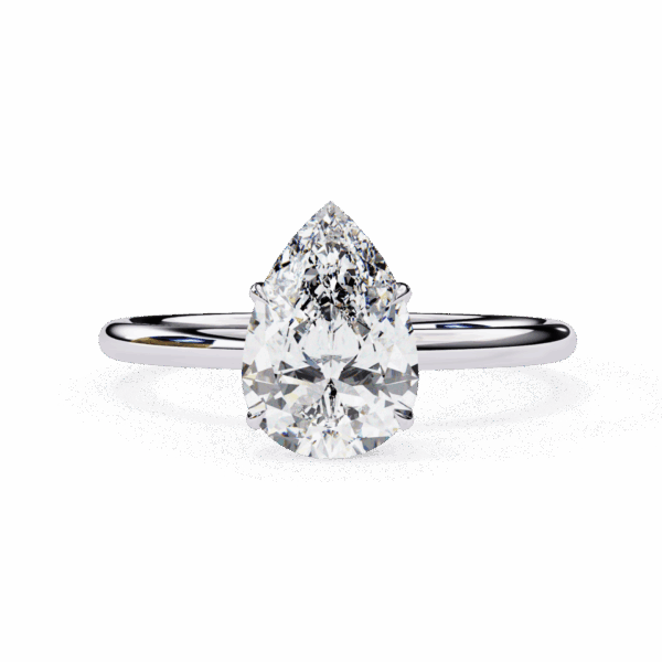 1 Carat Pear Effortless Solitaire Ring in Four Prong Setting