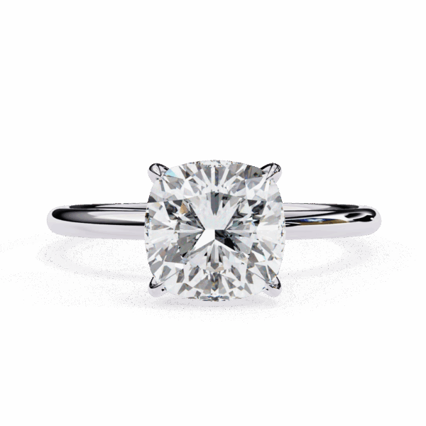 2.75 Carat Cushion Effortless Solitaire Ring in Four Prong Setting