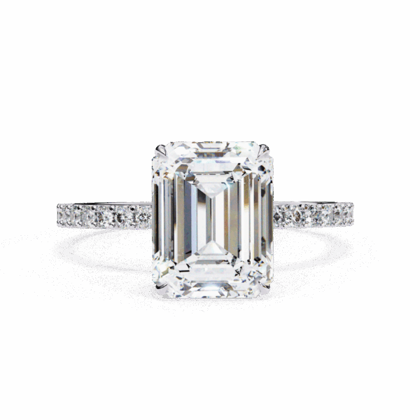 2.5 Carat Emerald Timeless Solitaire Ring in Hidden Halo Setting