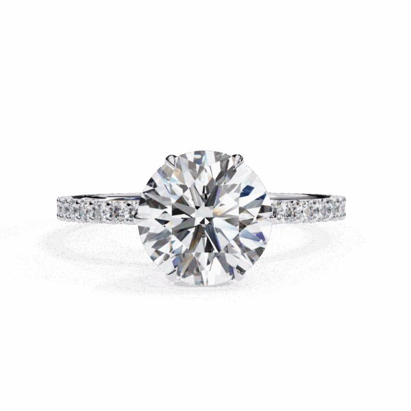 2.25 Carat Round Timeless Solitaire Ring in Hidden Halo Setting