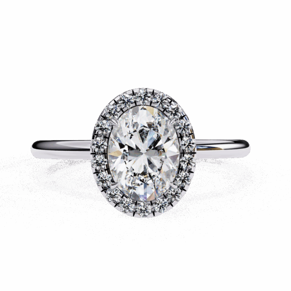 1.25 Carat Oval Effortless Solitaire Ring in Halo Setting