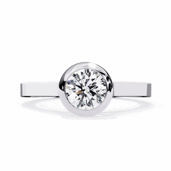75 Cents Round Effortless Solitaire Ring in Bezel Setting