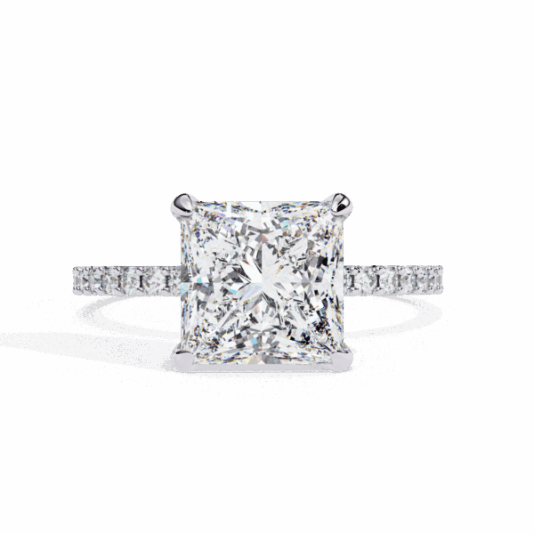 2.75 Carat Princess Timeless Solitaire Ring in Hidden Halo Setting