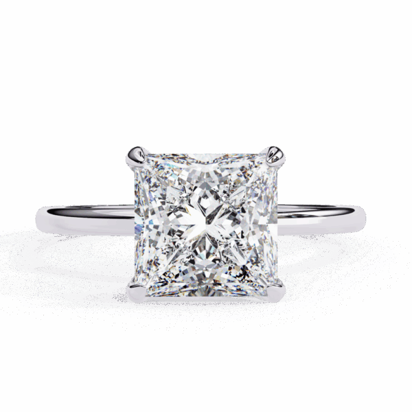 2.25 Carat Princess Effortless Solitaire Ring in Hidden Halo Setting