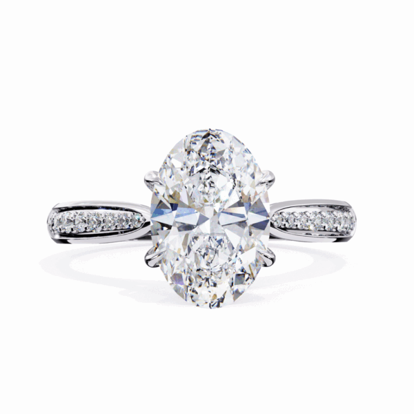 2 Carat Oval Timeless Solitaire Ring in Channel Setting