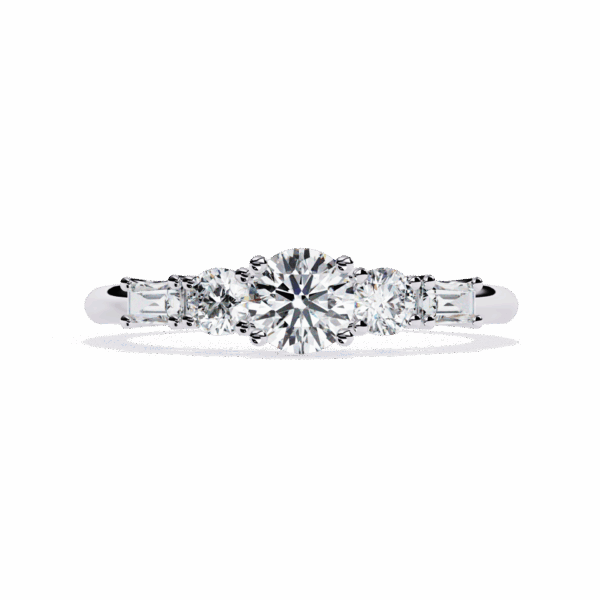 75 Cents Round Effortless Diamond Band in Five Stone Setting