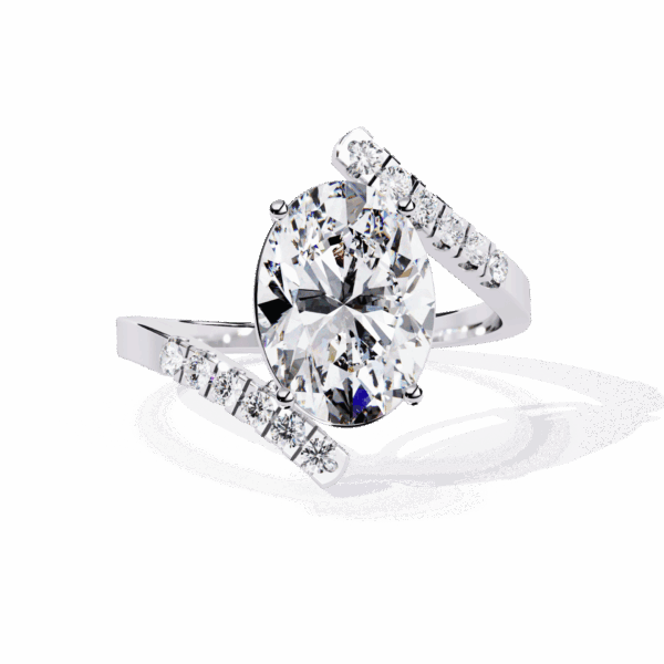 2.5 Carat Oval Effortless Smart Casual Ring in Bead Setting