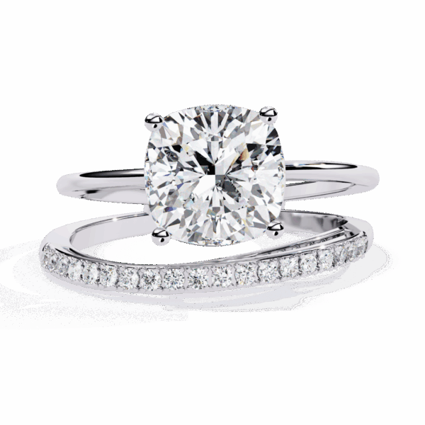 2.5 Carat Cushion Timeless Smart Casual Ring in Bead Setting
